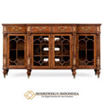 Meja TV Jati Mewah Classic Marquetry Natural Color JF-300