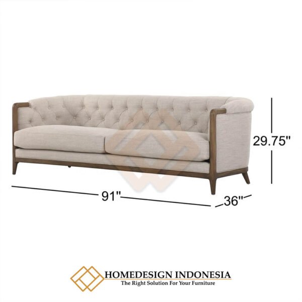 Sofa Chesterfield Minimalis Rangka Kayu Jati Berkualitas JF-247.2