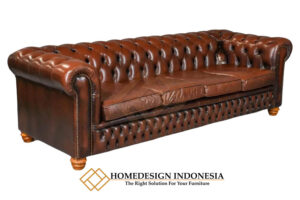 Sofa Chesterfield Original Kulit Asli Berkualitas JF-250