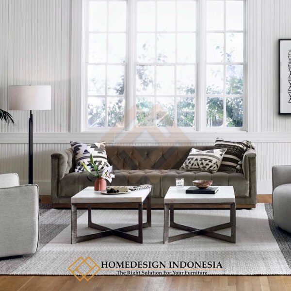 Sofa Tamu Chesterfield Minimalis Rustic Elegant Design JF-246.2