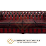 Sofa Tamu Chesterfield Red Velvet Luxury Leather Original JF-252