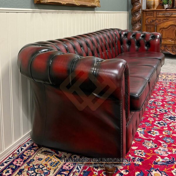 Sofa Tamu Chesterfield Red Velvet Luxury Leather Original JF-252.2