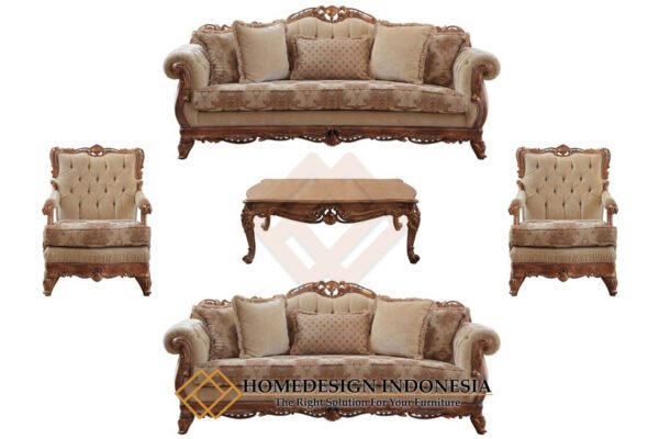 Sofa Tamu Jepara Klasik Ukiran Mewah Furniture Jakarta JF-272