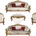 Sofa Tamu Jepara Mewah Model Ukiran Kerajaan Gold Leaf JF-271