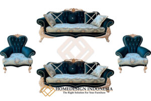 Sofa Tamu Mewah Ukiran Klasik Jepara Luxury Fabric JF-269