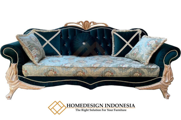 Sofa Tamu Mewah Ukiran Klasik Jepara Luxury Fabric JF-269