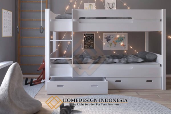 Tempat Tidur Tingkat Putih Solid Duco Best Seller JF-236.1