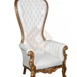 Golden Queen Chair Luxury Carving Leaf Color Furniture Indonesia JF-301