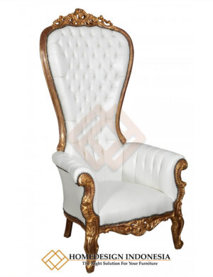 Golden Queen Chair Luxury Carving Leaf Color Furniture Indonesia JF-301