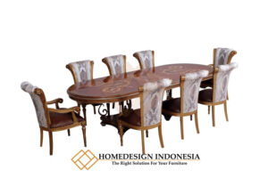 Harga Meja Makan Jepara Mewah Marquetry Painting Style JF-308
