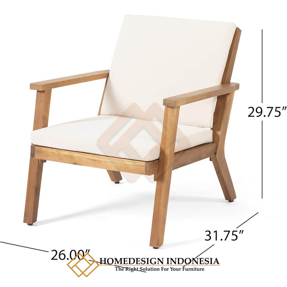 Kursi Minimalis Outdoor Kayu Waterproof Fabric Elegan JF-333.2 Kursi Minimalis Outdoor Kayu Waterproof Fabric Elegan JF-333.2