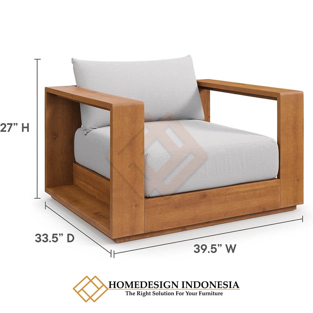Kursi Outdoor Minimalis Jati Waterproof Fabric Kualitas Terbaik JF-336.2 Kursi Outdoor Minimalis Jati Waterproof Fabric Kualitas Terbaik JF-336.2