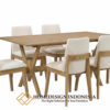 Meja Makan Jati Minimalis Klasik Natural Walnut JF-331