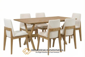 Meja Makan Jati Minimalis Klasik Natural Walnut JF-331