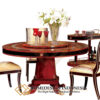 Meja Makan Mewah Bundar Natural Rose Wood Color JF-306