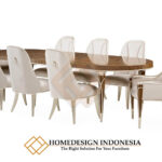 Meja Makan Mewah Klasik Elegant Marquetry Model JF-305