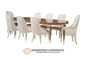 Meja Makan Mewah Klasik Elegant Marquetry Model JF-305