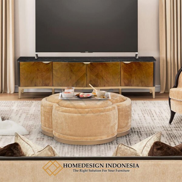 Meja TV Minimalis Mewah Premium Marquetry Veener Design JF-345.1
