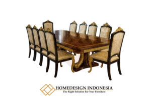 Model Meja Makan Mewah Ukiran Jepara Carving Golden List JF-307