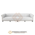 Sofa Chesterfield Kulit Asli Ukuran Besar 4 Seater JF-342