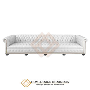 Sofa Chesterfield Kulit Asli Ukuran Besar 4 Seater JF 342