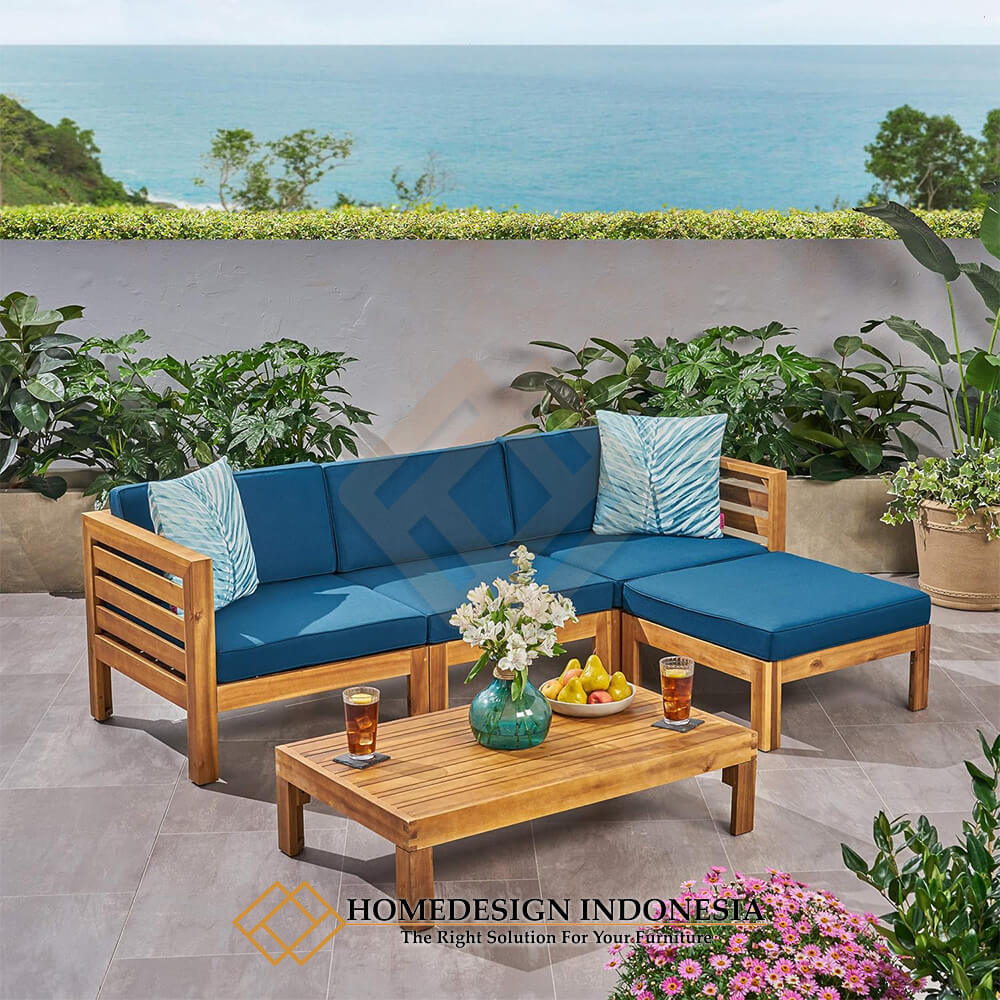 Sofa Outdoor Kayu Jati Grade A Minimalis Kualitas Terbaik JF-340.1 Sofa Outdoor Kayu Jati Grade A Minimalis Kualitas Terbaik JF-340.1