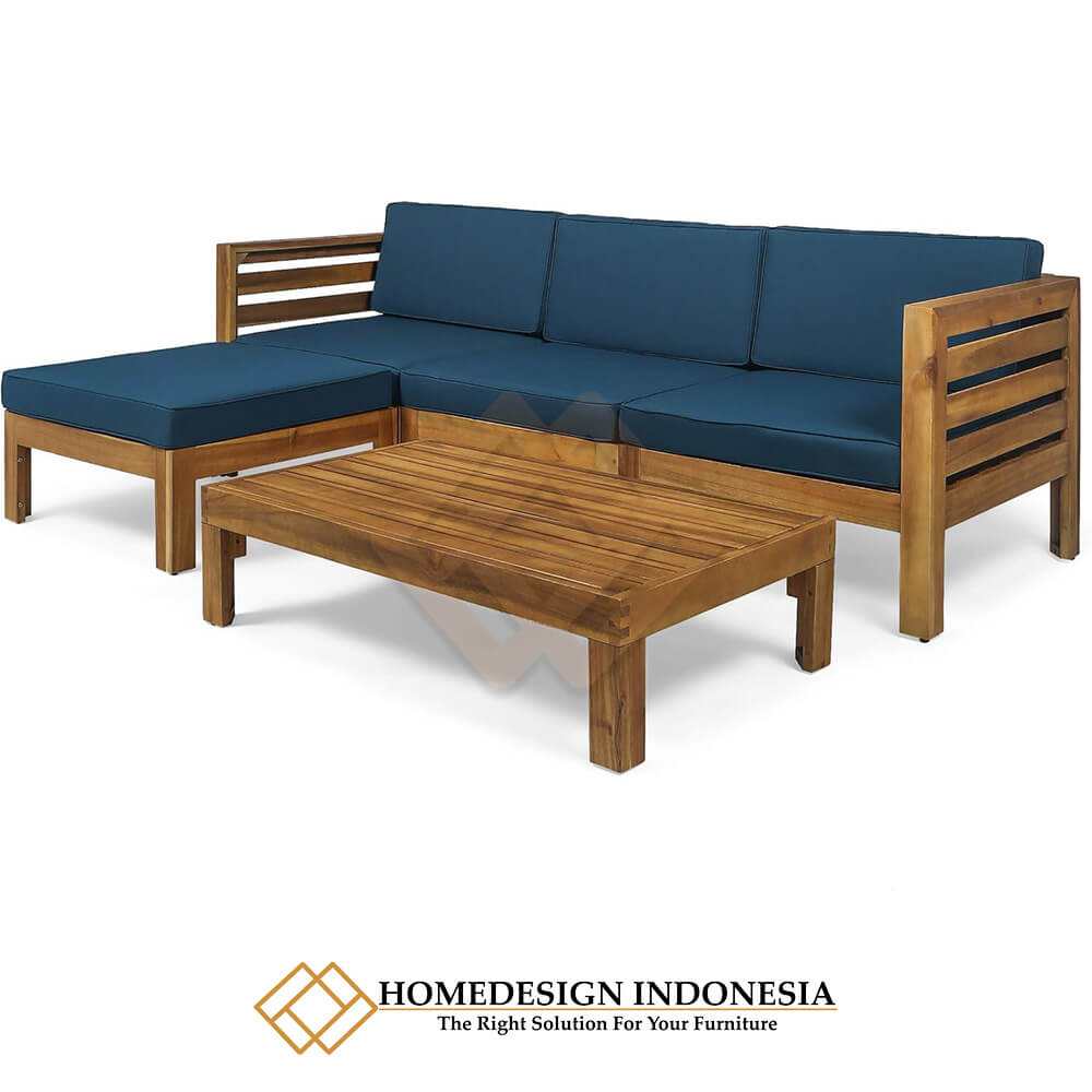 Sofa Outdoor Kayu Jati Grade A Minimalis Kualitas Terbaik JF-340 Sofa Outdoor Kayu Jati Grade A Minimalis Kualitas Terbaik JF-340