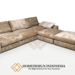 Sofa Tamu Sudut Minimalis Luxury Beludru Fabric JF-313