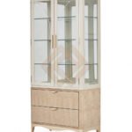 Lemari Pajangan Kaca Minimalis Marquetry Style JF-351