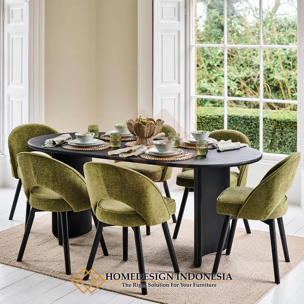Meja Makan Minimalis Cantik Soft Beludru Fabric Royal Foam JF-354.1 Meja Makan Minimalis Cantik Soft Beludru Fabric Royal Foam JF-354.1