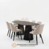 Meja Makan Minimalis Terbaru Desain Oval Eksklusif JF-353