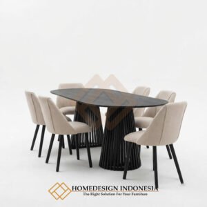 Meja Makan Minimalis Terbaru Desain Oval Eksklusif JF-353