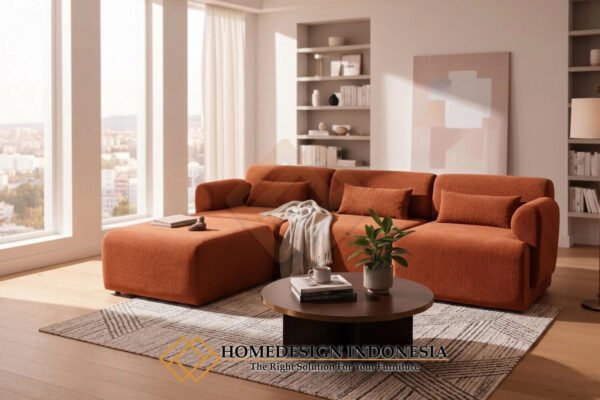 Sectional Sofa Minimalis Model Anggun Soft Fabric JF-368.1
