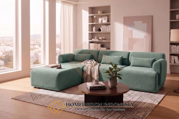 Sectional Sofa Minimalis Model Anggun Soft Fabric JF-368.2