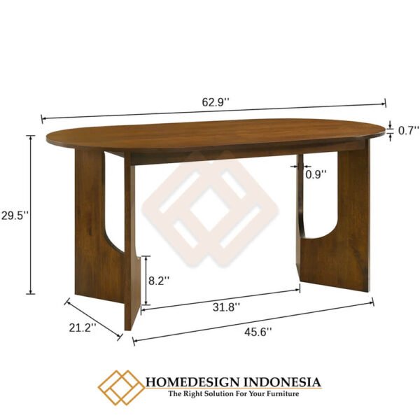 Set Meja Makan Minimalis Modern Kayu Jati Solid Premium JF-357.1