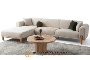 Set Sofa L Minimalis Jati Rangka Kayu Solid Cantik JF-366