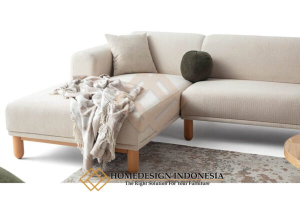 Set Sofa L Minimalis Jati Rangka Kayu Solid Cantik JF-366.1