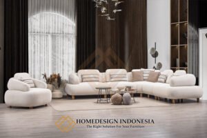 Sofa L Minimalis Modern Desain Cantik Soft Royal Foam JF-367