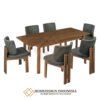 Teak Wood Dining Table Set Georgina Minimalist Design JF-355