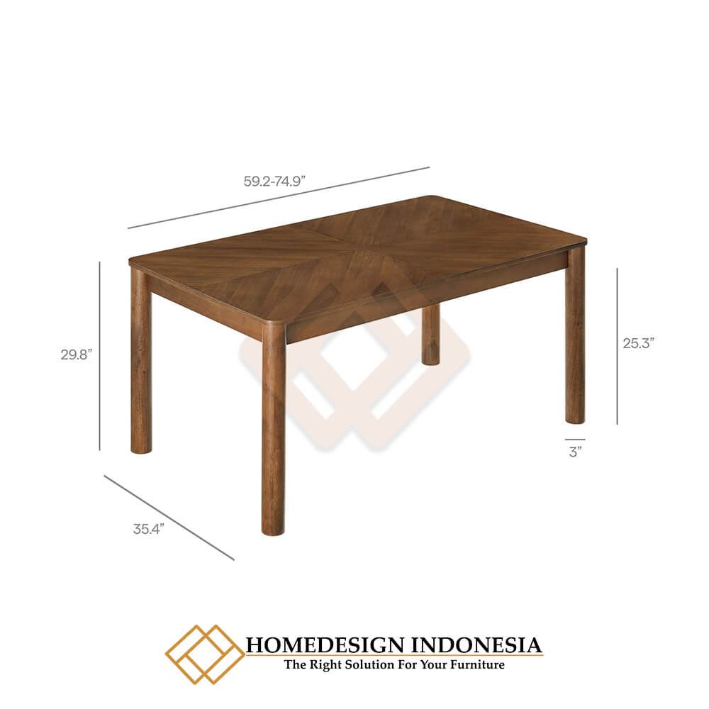 Teak Wood Dining Table Set Georgina Minimalist Design JF-355.2 Teak Wood Dining Table Set Georgina Minimalist Design JF-355.2