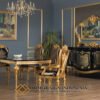 Meja Makan Mewah Jepara Golden Carving Majesty Style JF-377