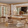 Meja Makan Mewah Terbaru Desain Eksklusif Golden Shine JF-380