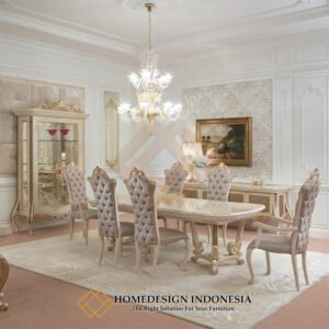 Meja Makan Mewah Venesia Luxury Carving Furniture Klasik JF-389