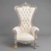 Premium Queen Chair Royal Silver Diamond Color JF-386