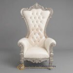 Premium Queen Chair Royal Silver Diamond Color JF-386