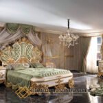 Set Tempat Tidur Mewah Ukiran Klasik Gaya Kerajaan Luxury JF-407