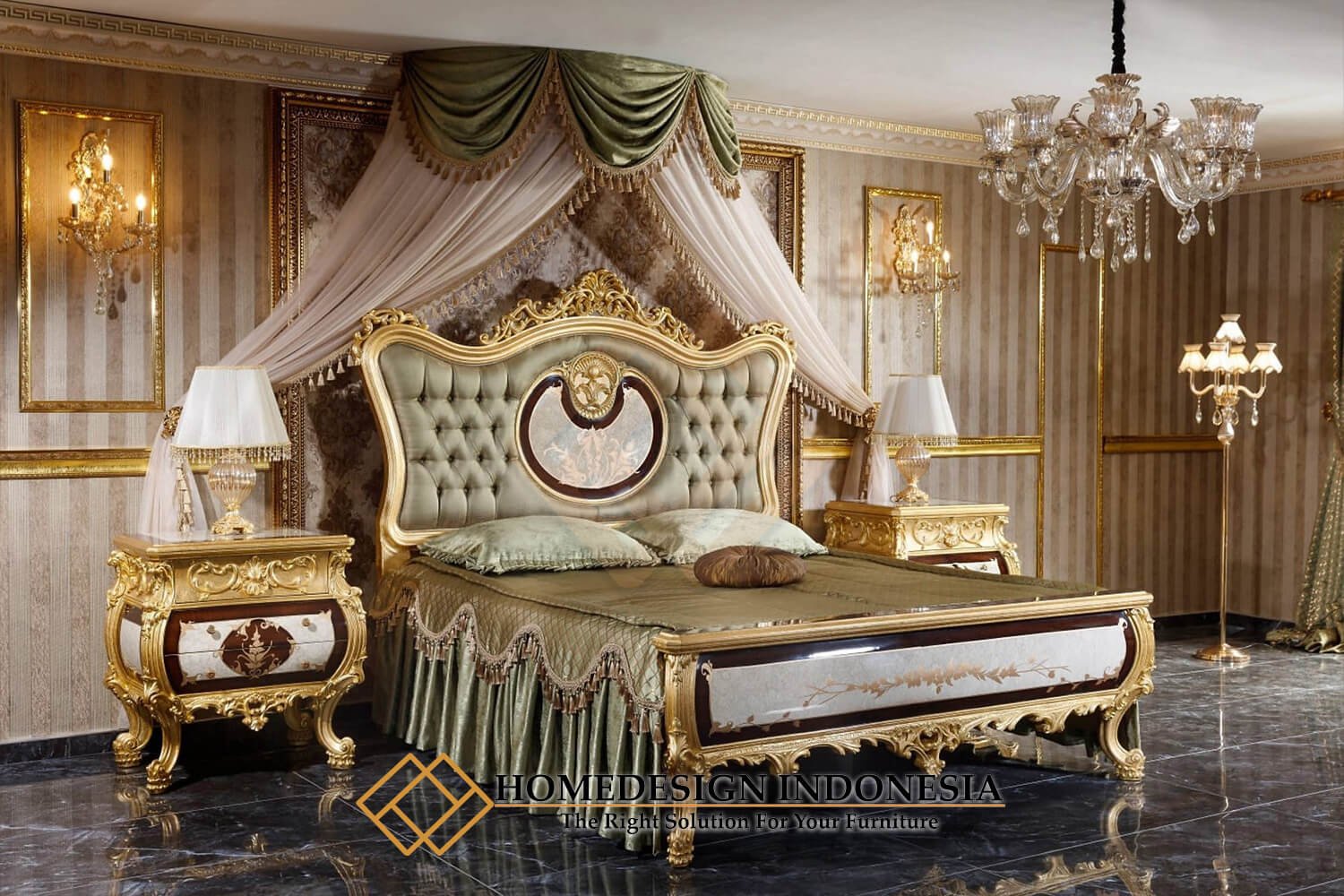 Tempat Tidur Mewah Jepara King Size Kingdom Majestic Model JF-406.1 Tempat Tidur Mewah Jepara King Size Kingdom Majestic Model JF-406.1