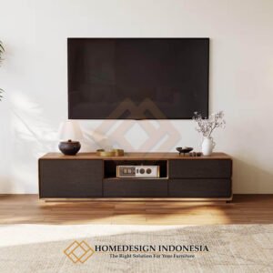 Bufet TV Jati Minimalis Kayu Solid Natural Combine Color JF-395