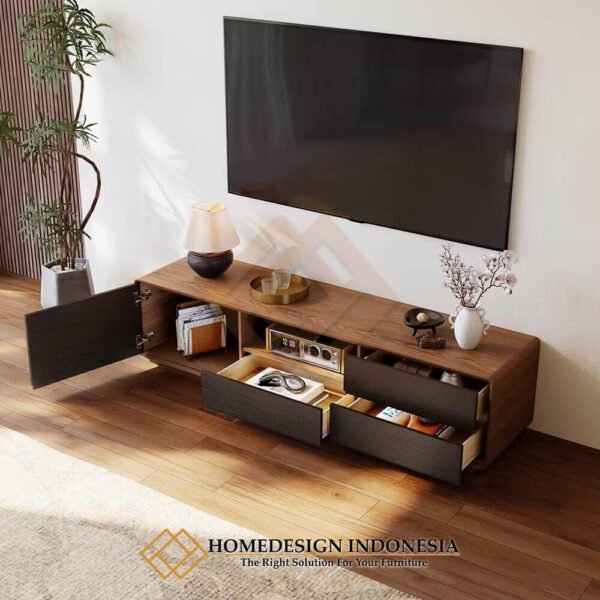 Bufet TV Jati Minimalis Kayu Solid Natural Combine Color JF-395.1