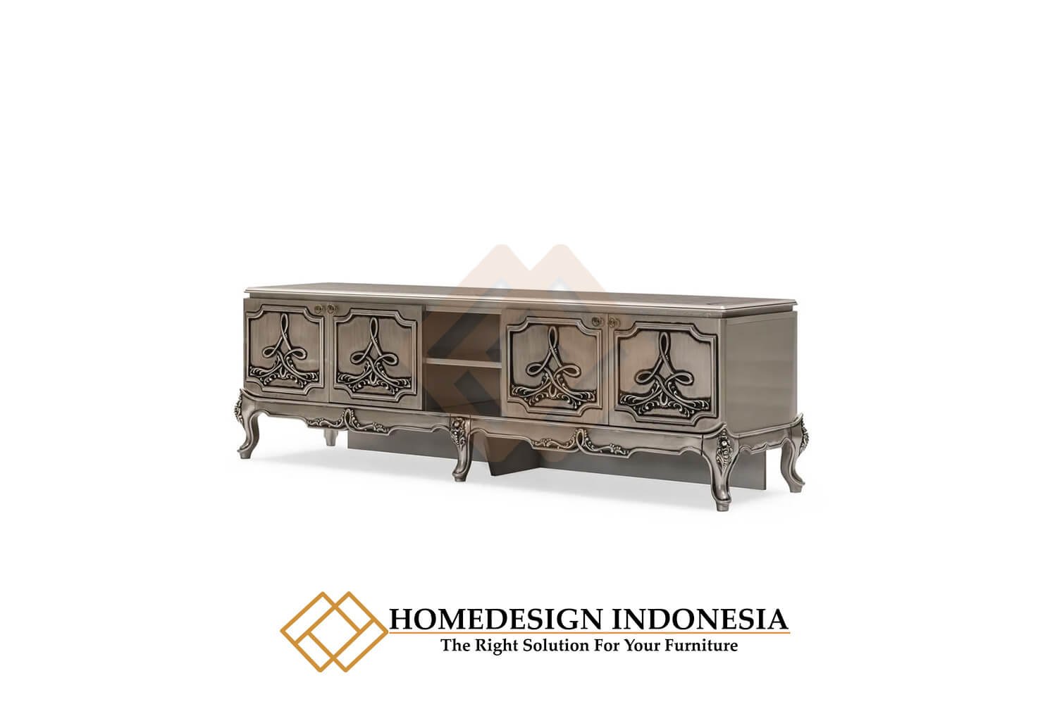 Bufet TV Mewah Ukiran Jepara Desain Living Room Cantik JF-389.1 Bufet TV Mewah Ukiran Jepara Desain Living Room Cantik JF-389.1